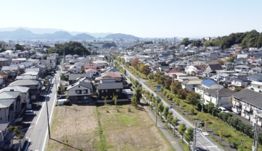 三島市加茂の住宅地を上空から見た航空写真